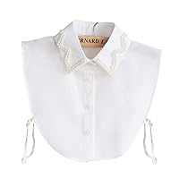 False Collar Detachable Half Shirt Blouse Fake Collar Elegant Embroidery Rhinestones Designs for Women Girls