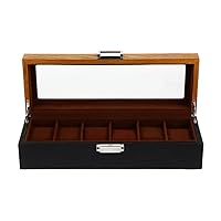6 Slot Vintage Wooden Watch Display Box Storage Box Watch Storage Packaging Box Jewelry Box (Color : A, Size