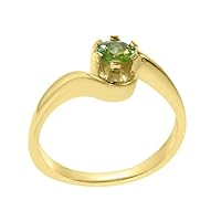 LBG 18k Yellow Gold Natural Peridot Womens Solitaire Ring - Sizes 4 to 12 Available