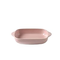 Multifunction Binaural Baking Tray,Durable Ceramic Bakeware,Household Portable Baking Dish Pan,Soup Chowder Stew Plate Bowl Tableware A 0.6l(0.63 Quart)