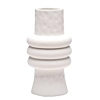 White Ceramic Vase is a Nordic Minimalist Style Decoration, Creative Vase, Used for Decoration, Kitchen, Office Or Living Room, Modern Geometric Decorative Vase for Home Decoration (A398White)