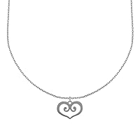 LES POULETTES BIJOUX - Sterling Silver Necklace and its Openwork Heart Pendant