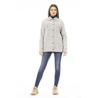 Elegant Gray Cotton Blend Women's Jacket