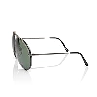 P8478 Iconic Sunglasses (60mm, C - Grey Mat/Lens - Green/Extra Lens - Dark Orange, Silver Mirrored)