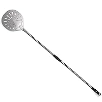 9'' Turning Pizza Peel, Round Perforated Pizza Paddle with 47'' Detachable Handle Steel for Brick Oven Aluminium,HomeMade Pizza Bread