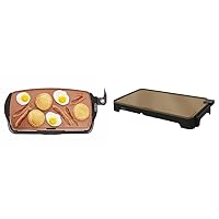 BELLA Electric Ceramic Titanium Griddle and XL Electric Ceramic Titanium Griddle, Healthy-Eco Non-stick Coating, Hassle-Free Clean Up