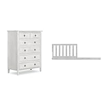 Evolur Julienne 6 Dressers Chest and Toddler Rail, Antique Grey Mist, 20x40x49 Inch (Pack of 1)