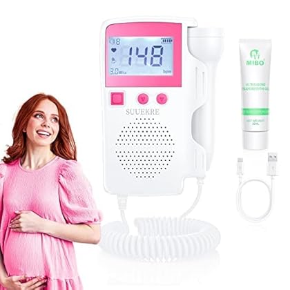 SUUEKRE Fetal Doppler for Pregnancy, Doppler Fetal Monitor Heartbeat Fetal Doppler for New Moms Easy to Use at Home