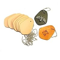 Key Fob Kits 10 Pack - Pre-Punched Vegetable Tanned Tooling Leather with Bead Chain