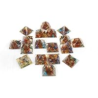 Jet Orgone Pyramid Mix Chakra Approx 20-25mm for Positive Energy - Home Installation - Office Balance Energy - Generator for Reduce Stress Reiki Chakra Healing Meditation Attract Luck (Set of 101)