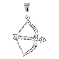925 Sterling Silver Mens CZ Cubic Zirconia Simulated Diamond Archery Sports Charm Pendant Necklace Measures 19.9x11.1mm Wide Jewelry for Men