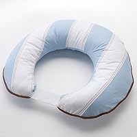 Bacati - Metro Blue/White/Chocolate Nursing Pillow Insert with Removable Zippered Cover Included