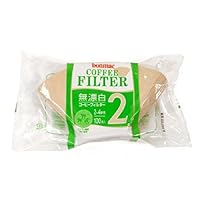 japan import 1-2 bonmac cups unbleached bamboo blended filter CF-100BAM 100 sheets x 10 pack # 858511 