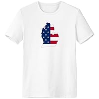 Michigan America USA Map Stars tripes Flag T-Shirt Workwear Pocket Short Sleeve Sport Clothing