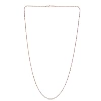 14k Rose Gold With White Gold 1.5mm Sparkle Cut Sparkle Chain With Lobster Clasp Necklace Jewelry for Women - Length Options: 16 18 20