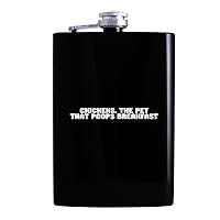 Chickens. The Pet That Poops Breakfast - Drinking Alcohol 8oz Hip Flask
