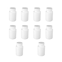 Othmro 10Pcs 2.7oz PE Plastic Bottles Lab Chemical Reagent Bottles 80ml Wide Mouth Storage Bottles 28mm ID Round Sample Liquid Storage Containers Sealing Bottles with Cap for Food Stores White
