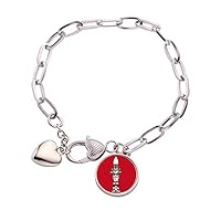 egypt sphinx football Heart Chain Bracelet Jewelry Charm Fashion