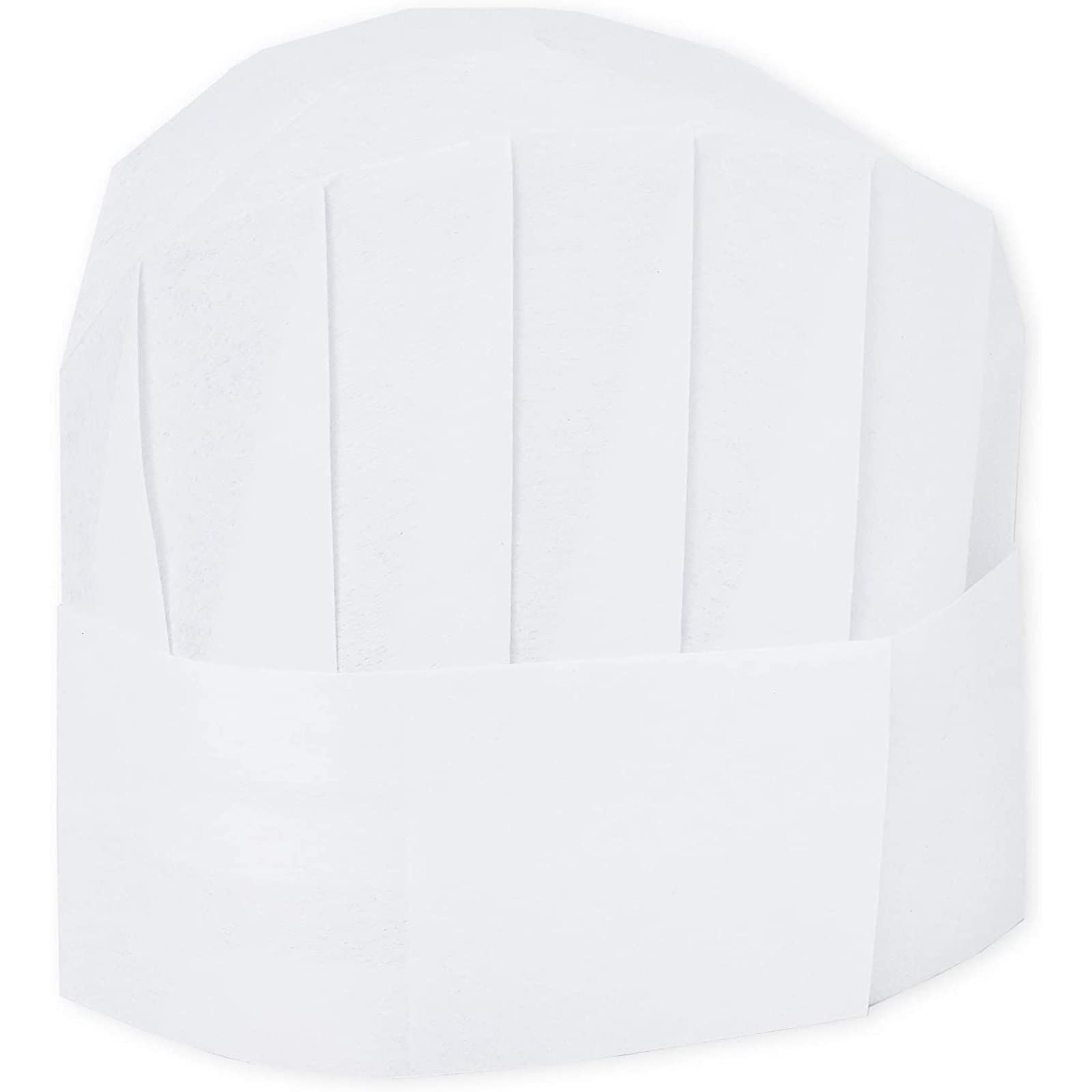 24 Pack Adjustable Chef Hats for Kids and Adults (Non-Woven Fabric, White, 19.6-22.8 in)