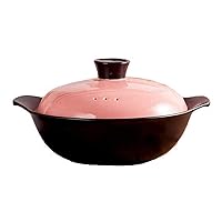 Ceramic Pot Terracotta Pot with Lid - Non-Stick Pan, Easy to Clean, Durable, Heat and Cold Resistant