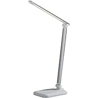 SL4903-02 Simplee Lennox LED Multi-Function Desk Lamp, Smart, 5 Color Temperature Modes, Improved Wellness and Circadian Rhythm, Dimmer Touch Switch, Reduced Eye Strain, 5ft, White
