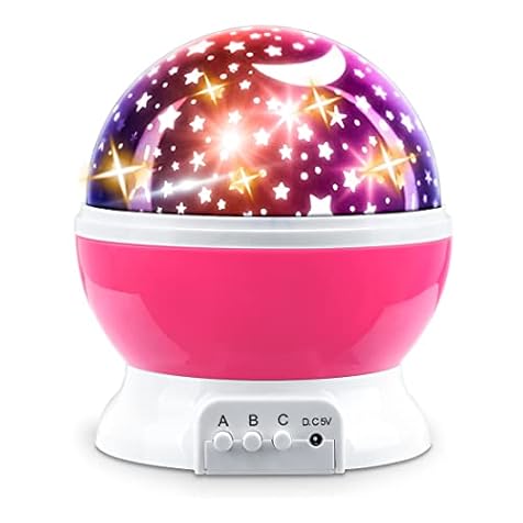 MOKOQI Girls Toys Age 6-8 Star Projector Night Light for Kids Glow in The Dark Stars Room Lights Birthday Gifts for 2-9 Year Old Girls Teen Baby Toddler - Pink