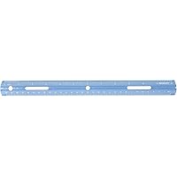 Westcott 16014 Plastic Beveled Transparent Ruler, Blue, 12 in
