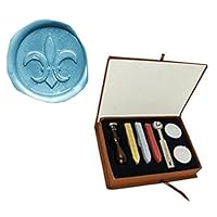 Vintage Fleur-de-lis Custom Picture Logo Wedding Invitation Wax Seal Sealing Stamp Sticks Spoon Gift Box Set Kit