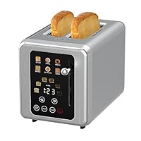 WHALL® Touch Screen Toaster 2 Slice, Stainless Steel Digital Timer Toaster, 6 Bread Types & 6 Shade Settings, Smart Extra Wide Slots Toaster With Bagel, Cancel, Defrost Functions