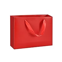 HUAPRINT Red Paper Bags,Shopping bags with Ribbon Handles,20Pcs,10.6x8.3x3.1,Craft Gift Bags for Clothes,Bulk Lunch Bags,Retail Bags,Party Favor Bags,Merchandise Business Bags,Wedding Bags