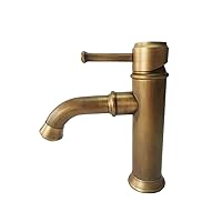 Faucets,Bronze Bathroom Faucet Antique Lavatory Sink Faucets Single Handle Bath Taps Hole Basin Water Tap,Hot and Cold Water Faucet,for Hotel/Bronzed