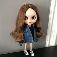 Clothes for Blythe Doll Licca Azone Ob24 Lijia Cloth T-Shirt Jeans Baby Dress Skirt Coat (Dark Blue)