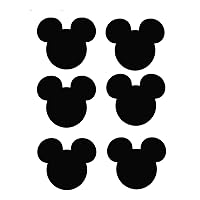 Mouse face Vinyl Stickers for Tablets/laptops/Cars/chalkboards/Weddings Pack of 6 (4cm x 3.5cm, Black)
