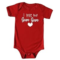 I Love My Gam Gam Color Infant Bodysuit, Baby Shower Newborn Gift, Pregnancy Reveal Onesie Present, Valentine's or Mother's Day (12M, Short Sleeve, Pink)