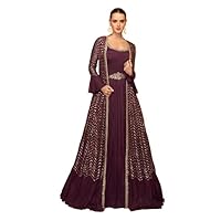 Stylish Bollywood Designer Ready to Wear Anarkali Shrug Style Suits Indian Pakistani Salwar Kameez Dress