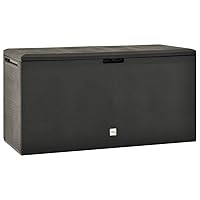 vidaXL Patio Storage Box - 76.6 Gal Capacity - Anthracite Polypropylene Outdoor Storage Chest/Table - Lockable, Easy Assembly, Indoor/Outdoor Use