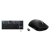 Logitech G Pro X Superlight Wireless Gaming Mouse - Black + G915 TKL Gaming Keyboard Bundle - Tactile