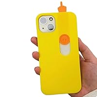 3D Printed Sliding Middle Finger Phone Case Toy,Creative Friendly Gesture Case Toy Model for iPhone 15/14/13,Easy to Hold,Shockproof,Full Body Good Protection (Color : Yellow, Size : for iPhone 15 P