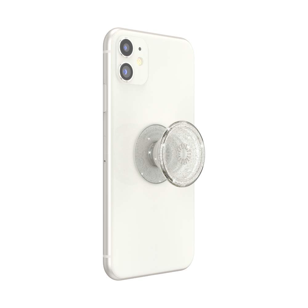 PopSockets ​​​​ Translucent Phone Grip with Expanding Kickstand, for Phone - Clear Glitter Silver