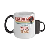 Bigfoot, Bigfoot Lives In Wood Texas Heat Color-Changing Mug