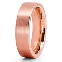 Rose Gold Tungsten Ring,6mm Rose Gold Tungsten Ring,18k Rose Gold,Anniversary Ring,Engagement