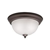 Kichler 8111OZ Flush Mount Round Glass Ceiling Lighting, Bronze 2-Light (12