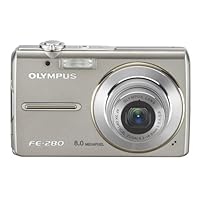 OM SYSTEM OLYMPUS Stylus FE-280 8MP Digital Camera with Dual Image Stabilized 3x Optical Zoom (Silver)