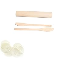 3 Pcs Dough Roller Wooden Dowel Rolling Pin Dumpling Skin Maker Metal Spatula Baking Rolling Pin Cake Scraper Pastry Stainless Spatula Dumplings Tool Child Stainless Steel