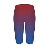 Women's Fashionable and Casual Gradient Color Hollow Soft Three Quarter Leggings Womens Pants Casual Work