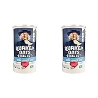 Quaker Steel Cut Oatmeal, Quick 3 Minutes To Prepare, Breakfast Cereal, 25 oz (Pack of 2)