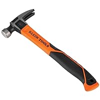 H80816 Straight-Claw 16-Ounce Hammer with Smooth Head, Fiberglass Non-Slip Shock Absorbing Grip Handle with Tether Hole, 13-Inch