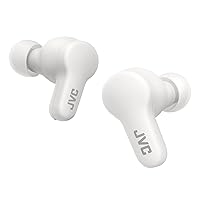 JVC New Gumy True Wireless Earbuds Headphones, Long Battery Life (up to 24 Hours), Sound with Neodymium Magnet Driver, Water Resistance (IPX4) - HAA7T2W (Coconut White), Compact