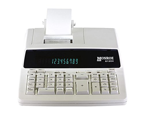 Monroe Systems for Business 6120X Genuine Monroe 12-Digit Print/Display Business Medium-Duty Calculator, Ivory