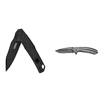 Kershaw Appa Folding Tactical Pocket Knife, SpeedSafe Opening, 2.75 inch Black Blade and Handle & Filter Pocket Knife, 3.25” Steel Blade with Assisted Opening